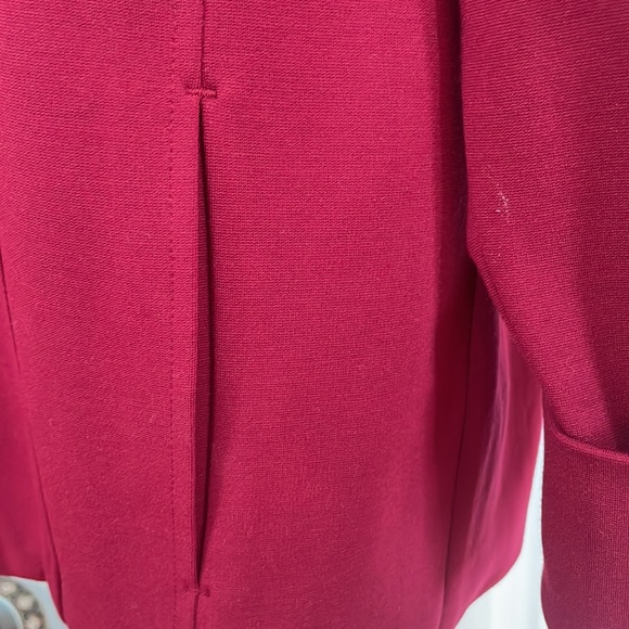 Chico’s LS jacket ponte mulberry red Size 1 8 M - Picture 4 of 16